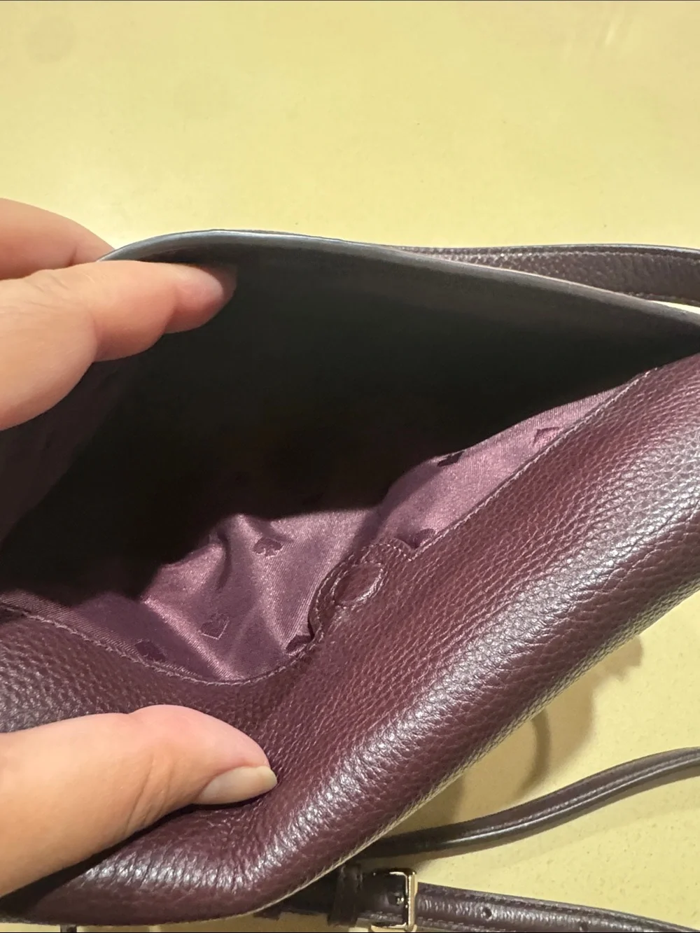 kate spade Plum Pebbled Leather Crossbody with Gold Hardware